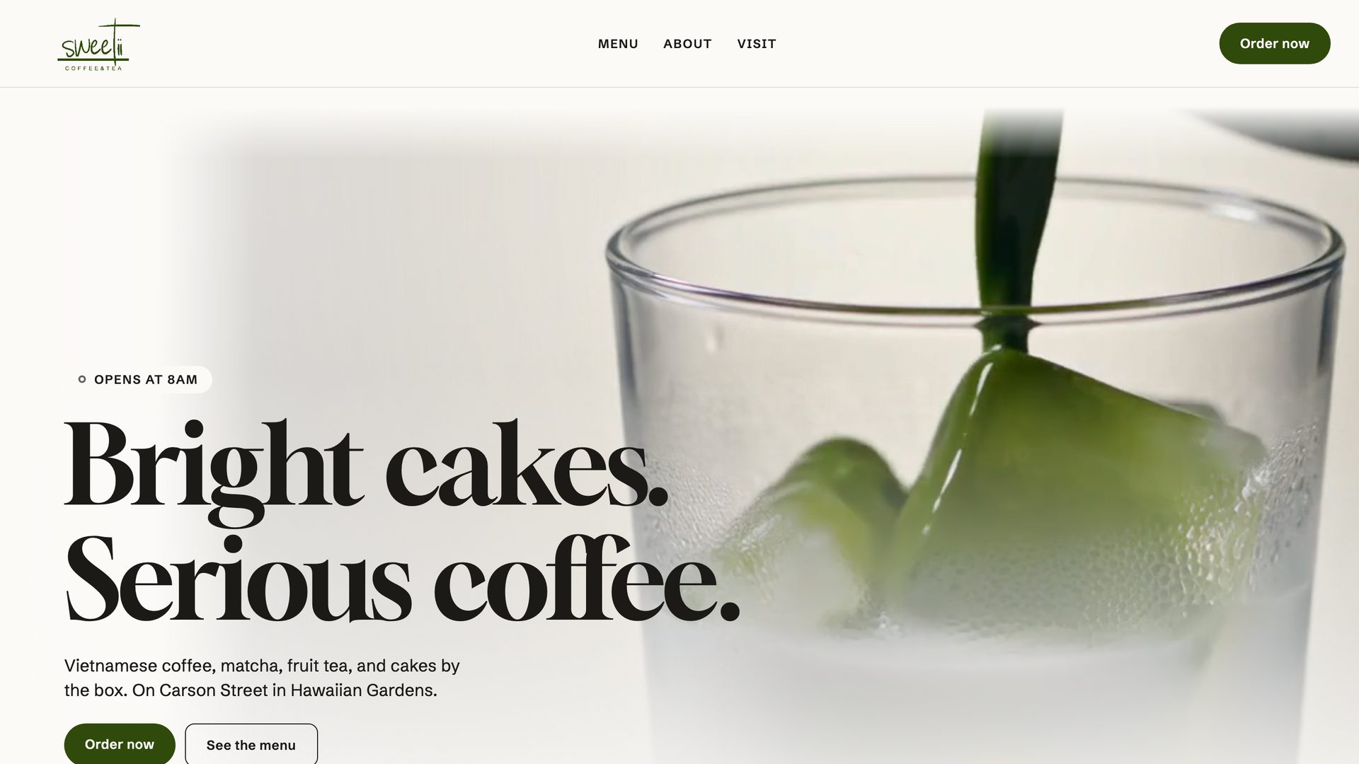 The Sweetii Drinks and Bakery website built by Ket Marketing
